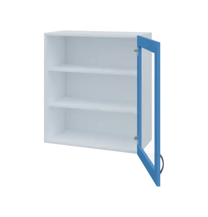 MH - 65S horní skříňka boxová, 1-dveřová, prosklená, pravá, 770x654x440, korpus bílý, dvířko pastelo